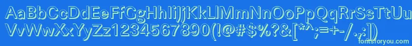 LinearshMediumRegular Font – Green Fonts on Blue Background