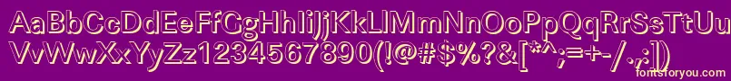 フォントLinearshMediumRegular – 紫の背景に黄色のフォント