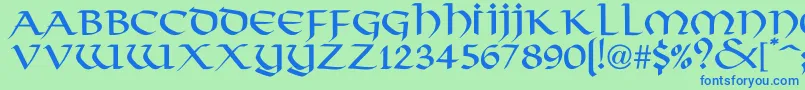 VikingN Font – Blue Fonts on Green Background