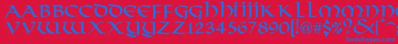 VikingN Font – Blue Fonts on Red Background