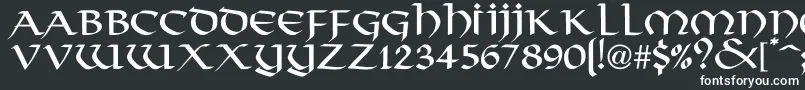 VikingN-fontti – valkoiset fontit mustalla taustalla