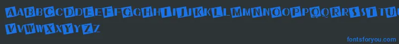 UkiahCaps Font – Blue Fonts on Black Background