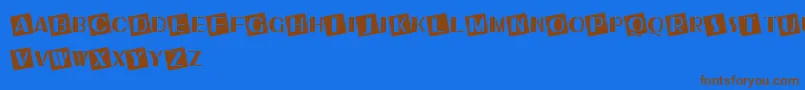 UkiahCaps Font – Brown Fonts on Blue Background
