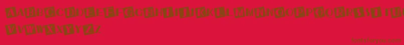 UkiahCaps Font – Brown Fonts on Red Background