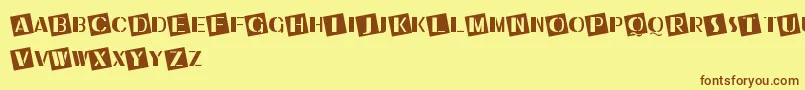 UkiahCaps Font – Brown Fonts on Yellow Background