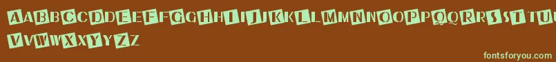 UkiahCaps Font – Green Fonts on Brown Background