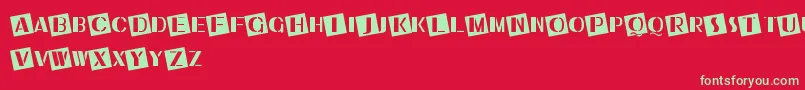 UkiahCaps Font – Green Fonts on Red Background