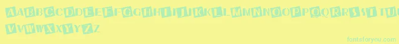 UkiahCaps Font – Green Fonts on Yellow Background