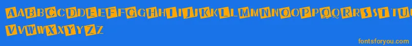 UkiahCaps Font – Orange Fonts on Blue Background