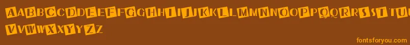 UkiahCaps Font – Orange Fonts on Brown Background