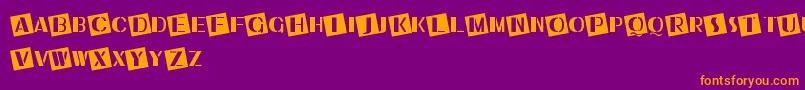 UkiahCaps Font – Orange Fonts on Purple Background