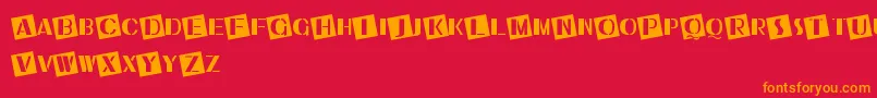 UkiahCaps Font – Orange Fonts on Red Background