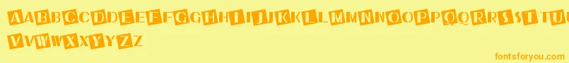 UkiahCaps Font – Orange Fonts on Yellow Background