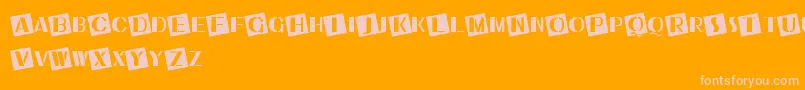 UkiahCaps Font – Pink Fonts on Orange Background