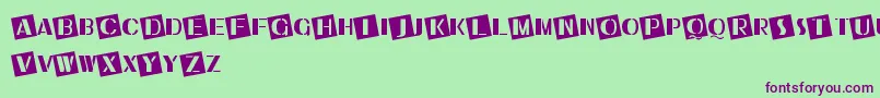 UkiahCaps Font – Purple Fonts on Green Background