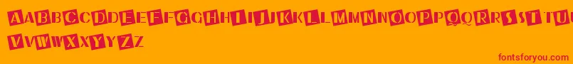 UkiahCaps Font – Red Fonts on Orange Background
