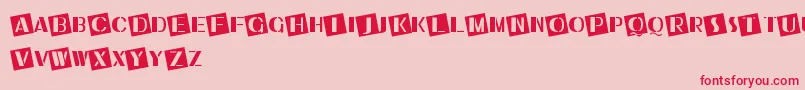 UkiahCaps Font – Red Fonts on Pink Background