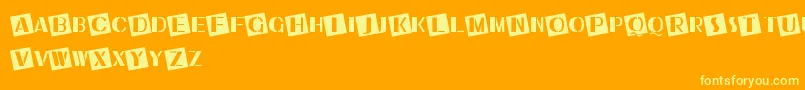 Fonte UkiahCaps – fontes amarelas em um fundo laranja