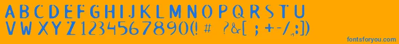 Roswell Font – Blue Fonts on Orange Background