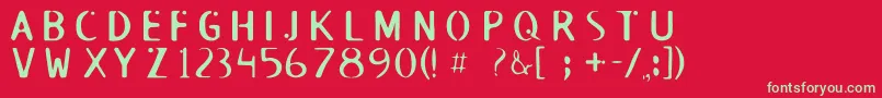 Roswell Font – Green Fonts on Red Background