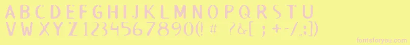 Roswell Font – Pink Fonts on Yellow Background