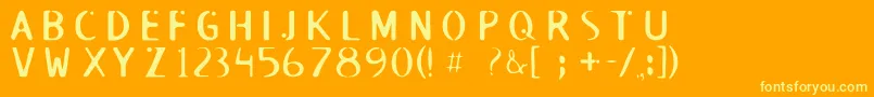 Roswell Font – Yellow Fonts on Orange Background