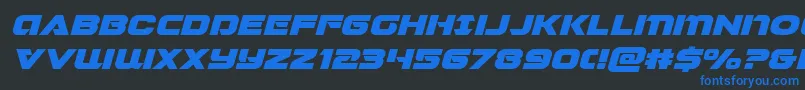 Jeebraexpandital Font – Blue Fonts on Black Background