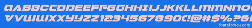 Jeebraexpandital Font – Pink Fonts on Blue Background