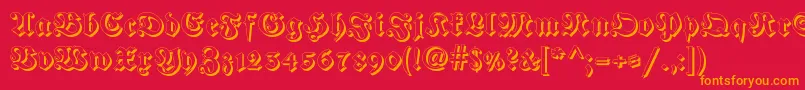 Frakturshadowed Font – Orange Fonts on Red Background