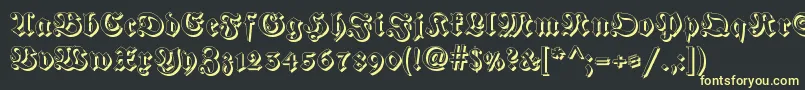 Frakturshadowed Font – Yellow Fonts on Black Background