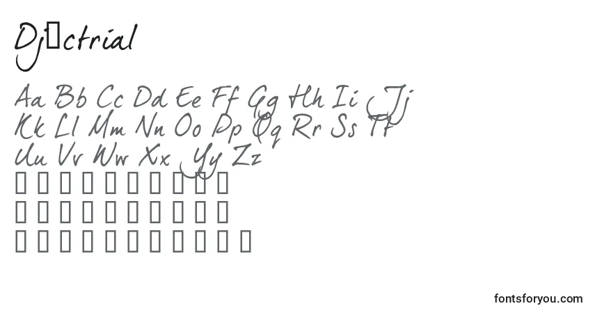 A fonte Dj5ctrial (96545) – alfabeto, números, caracteres especiais