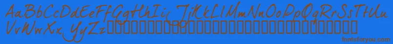 Dj5ctrial Font – Brown Fonts on Blue Background