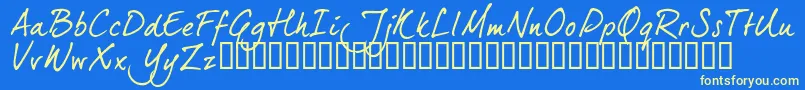 Dj5ctrial Font – Yellow Fonts on Blue Background