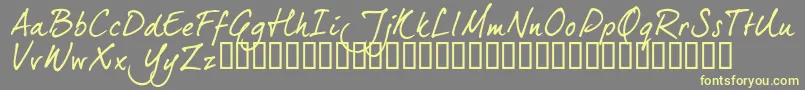 Dj5ctrial Font – Yellow Fonts on Gray Background