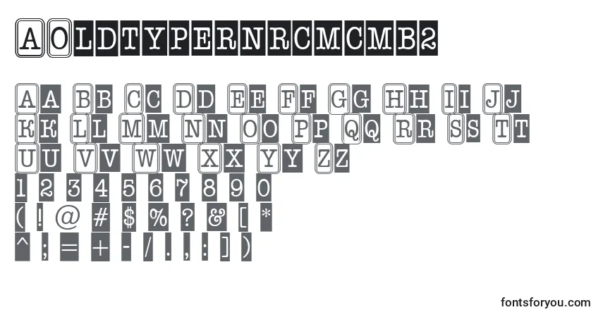 Czcionka AOldtypernrcmcmb2 – alfabet, cyfry, specjalne znaki