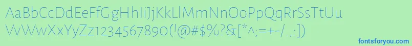 AlegreyasansThin Font – Blue Fonts on Green Background