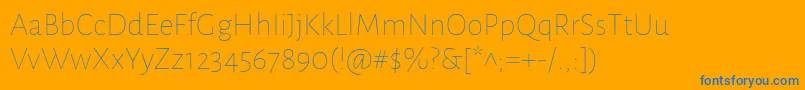 AlegreyasansThin Font – Blue Fonts on Orange Background