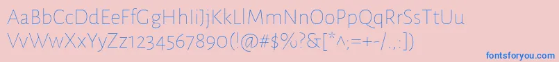 フォントAlegreyasansThin – ピンクの背景に青い文字