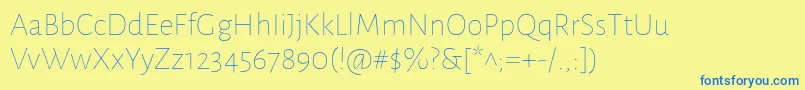 AlegreyasansThin Font – Blue Fonts on Yellow Background