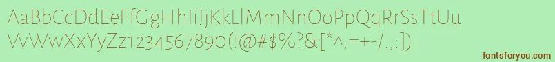 AlegreyasansThin Font – Brown Fonts on Green Background