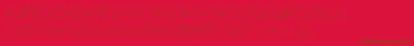 AlegreyasansThin Font – Brown Fonts on Red Background
