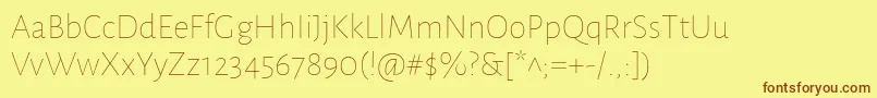 AlegreyasansThin Font – Brown Fonts on Yellow Background