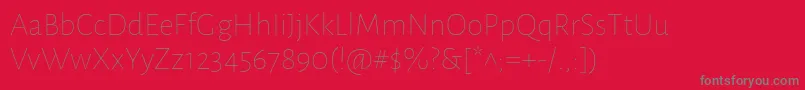 フォントAlegreyasansThin – 赤い背景に灰色の文字