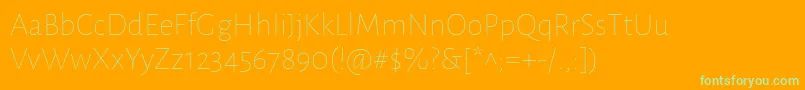 AlegreyasansThin Font – Green Fonts on Orange Background