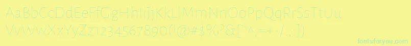 AlegreyasansThin Font – Green Fonts on Yellow Background