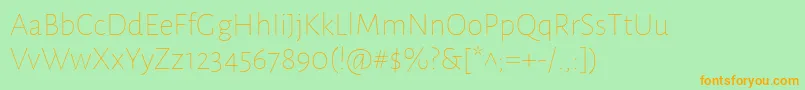 AlegreyasansThin Font – Orange Fonts on Green Background
