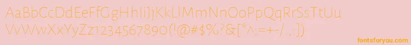 AlegreyasansThin Font – Orange Fonts on Pink Background