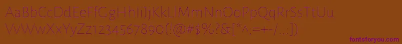 AlegreyasansThin Font – Purple Fonts on Brown Background