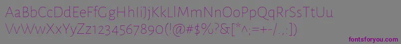 Шрифт AlegreyasansThin – фиолетовые шрифты на сером фоне