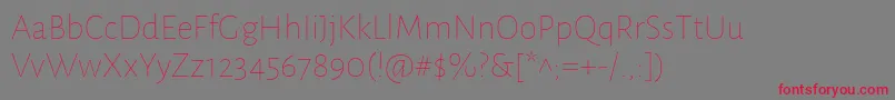 AlegreyasansThin Font – Red Fonts on Gray Background